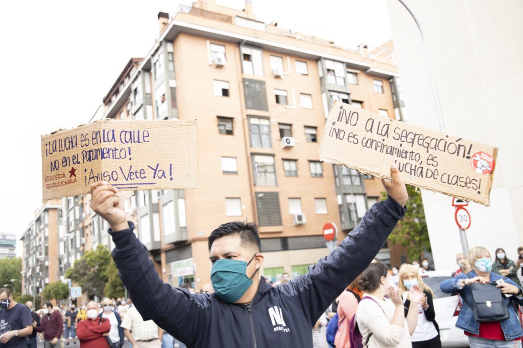 Manifestaciones contra el 'confinamiento selectivo' en 37 zonas de Madrid